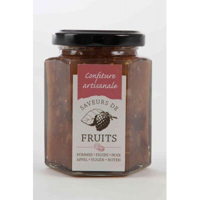 Appel, vijgen, noten confituur 220 g (Saveurs de fruits)