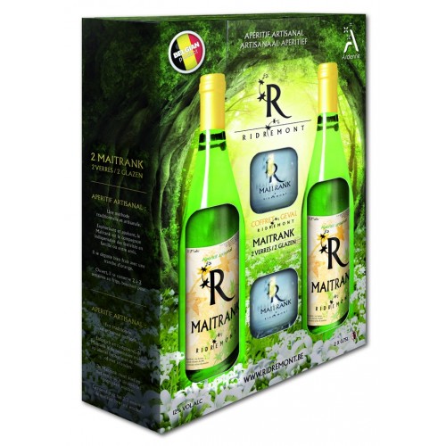 Coffret 2 bouteilles de Maitrank  75 cl + 2 verres (Ridremont)