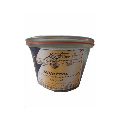 Rillettes de canard et d'oie 200 g