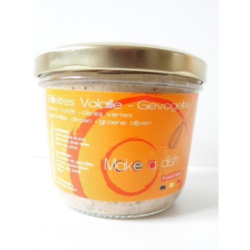 Rillettes de volaille au citron confit & olives vertes 170 g (Make a dish)