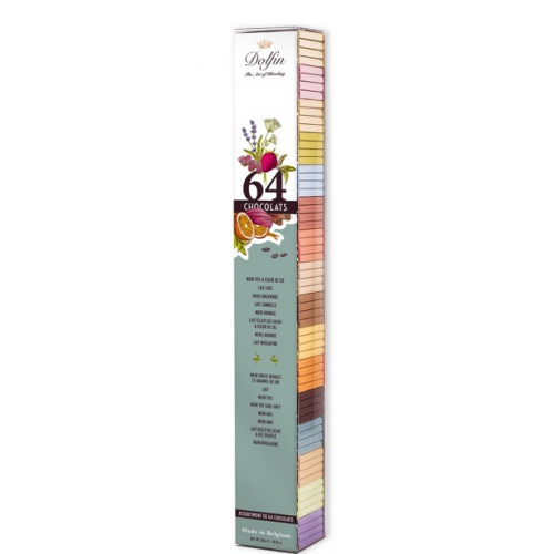 Assortiment 64 chocolats, 16 saveurs (Dolfin)