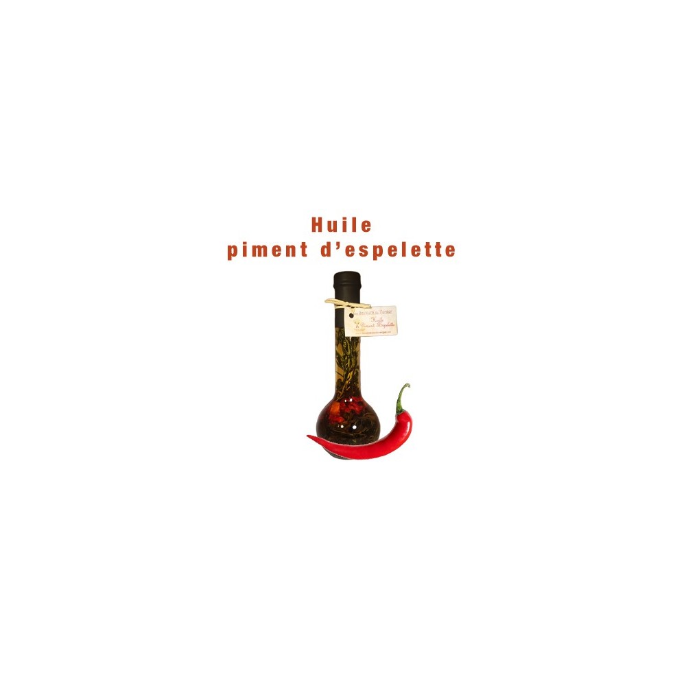 Huile de piment d'espelette 20 cl (Les saveurs du verger)