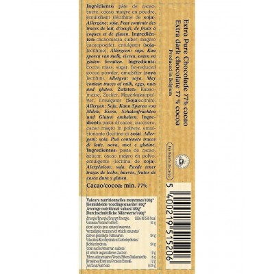  Extra pure chocolade 77 % cacao 45 g (Café-Tasse)