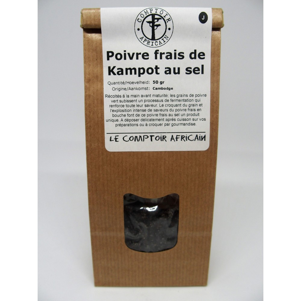 Poivre frais Kampot au sel 50 g (Comptoir africain)