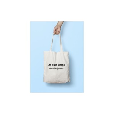 Tote bag je suis belge don't be jalous - wit