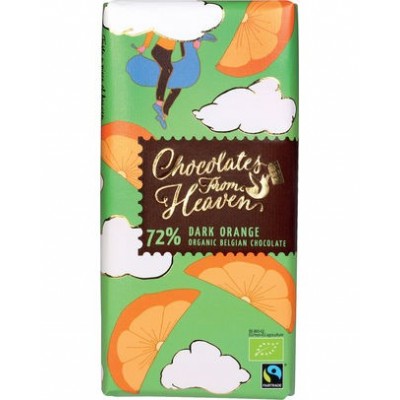 Chocolat noir 72% avec orange bio 100 g (Chocolate from Heaven)