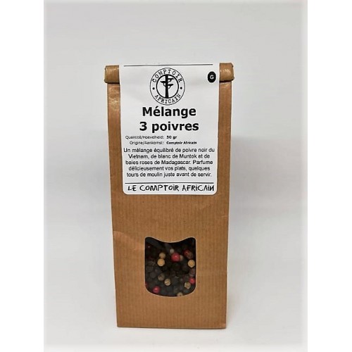 Mélange 3 poivres  50 g (Comptoir africain)