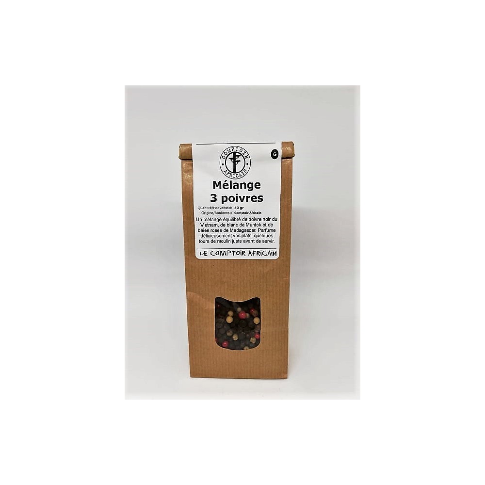 Mélange 3 poivres  50 g (Comptoir africain)