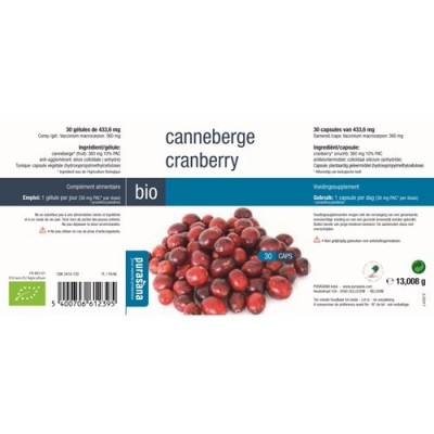 Canneberges BIO 30 gélules(Purasana) 