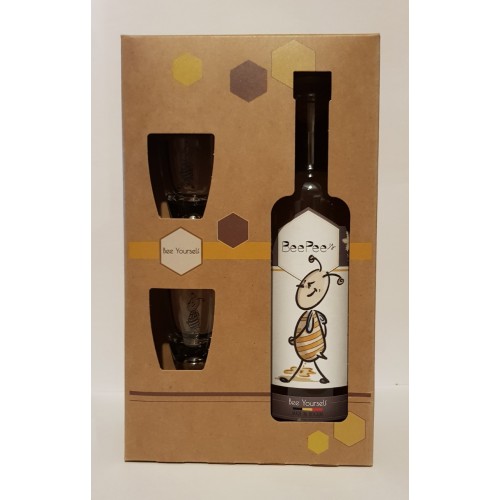Coffret Pipi d'abeille "Petite Ruche entre amis"1 bouteille 50 cl + 2 verres
