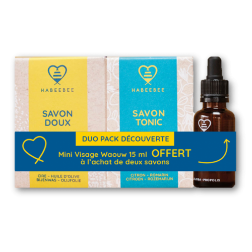 Ontdekking pack 2 zepen + 1 mini visage waouw (Habeebee)