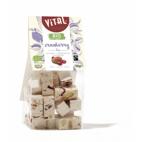 Bio/Fairtrade nougat amandel & cranberries 150 g (Vital)