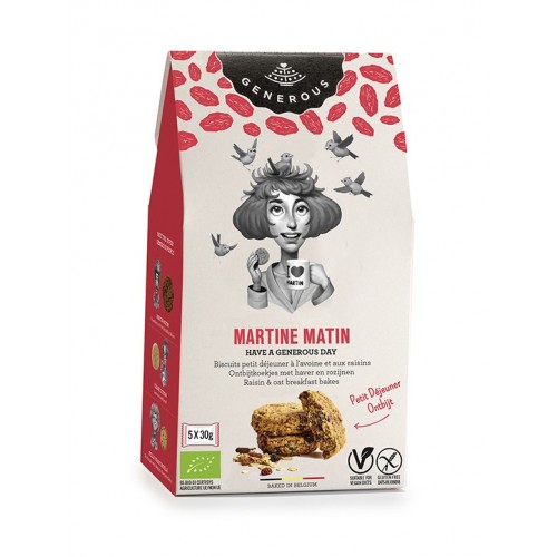 Ontbijt koekjes met haver & rozijnen bio 150 g  (Generous) 