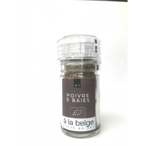 Fleur de sel poivre 5 baies 30 g (A la belge)