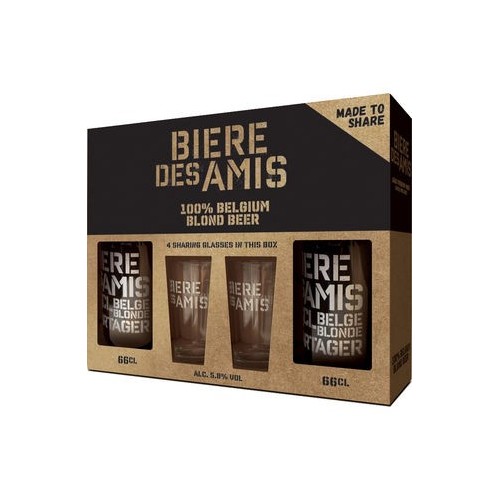 Koffer bière des amis 66 cl + 2 glazen