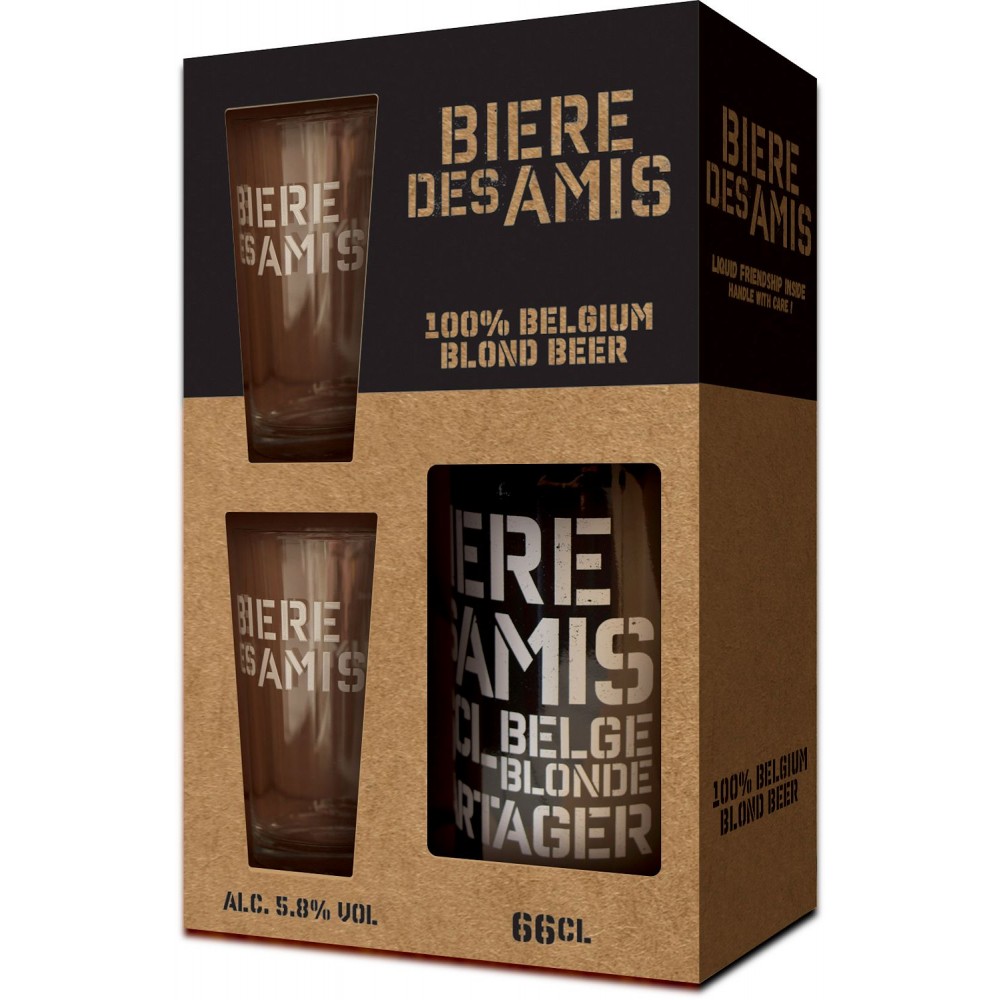 Coffret 2 bières des amis 66 cl + 4 verres (Brasserie des légendes)