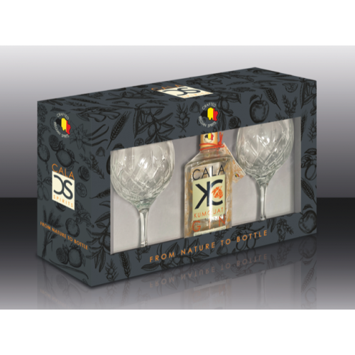 Coffret Cala kumquat gin 70 cl + 2 verres Rococo