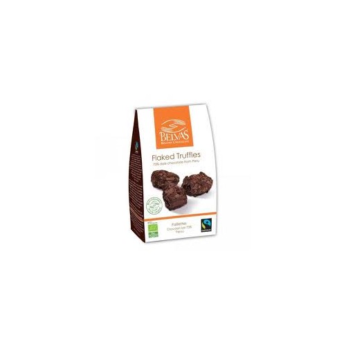 Truffes paillettes 73% chocolat noir  bio&Fairtrade/Belvas