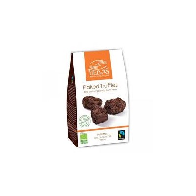 Truffes paillettes 73% chocolat noir  bio&Fairtrade/Belvas