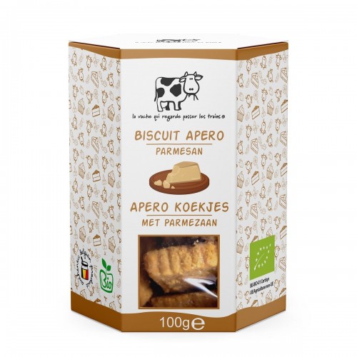 Parmezaankoekjes bio 100 g (La vache qui regarde passer les trains)