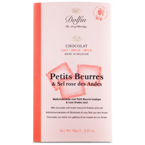 Chocolat lait petit beurre et sel rose des Andes 70g (Dolfin)