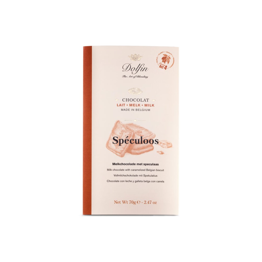 Melkchocolade met speculoos 70g (Dolfin)