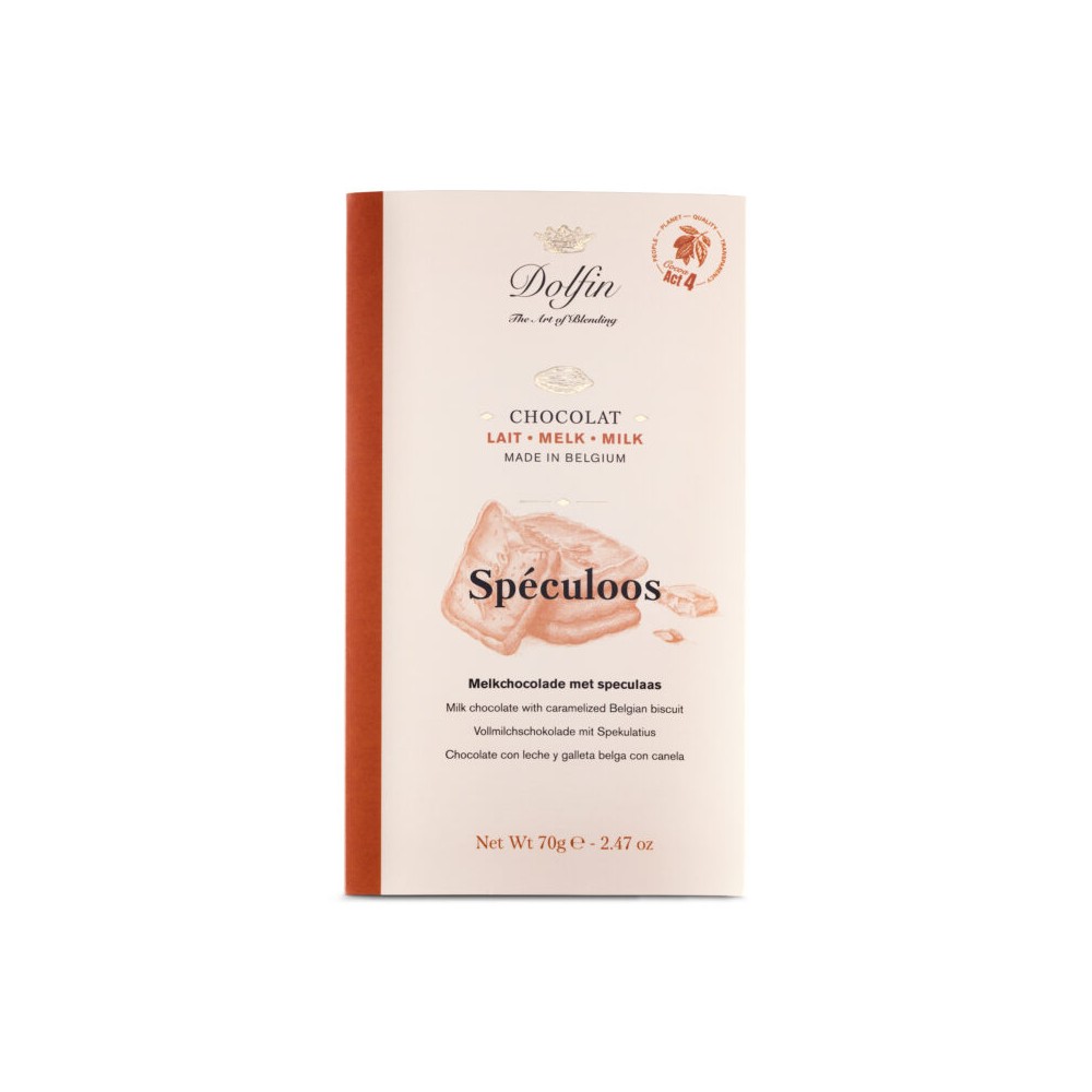 Melkchocolade met speculoos 70g (Dolfin)