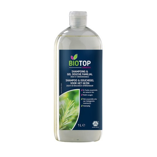 Shampooing gel douche au romarin 1 L  (Biotop)