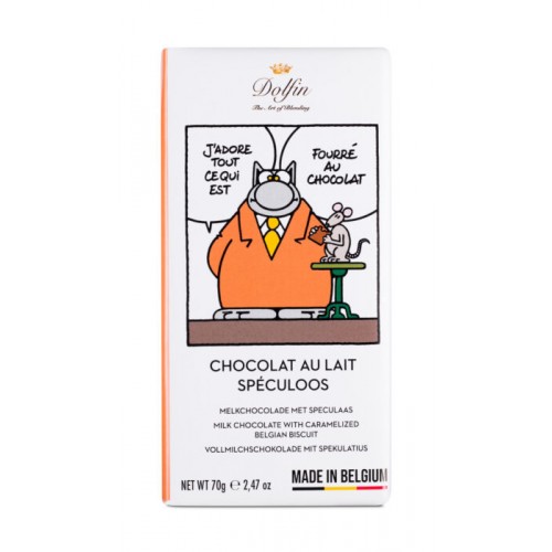 Chocolat lait speculoos Le Chat 70 g (Dolfin)