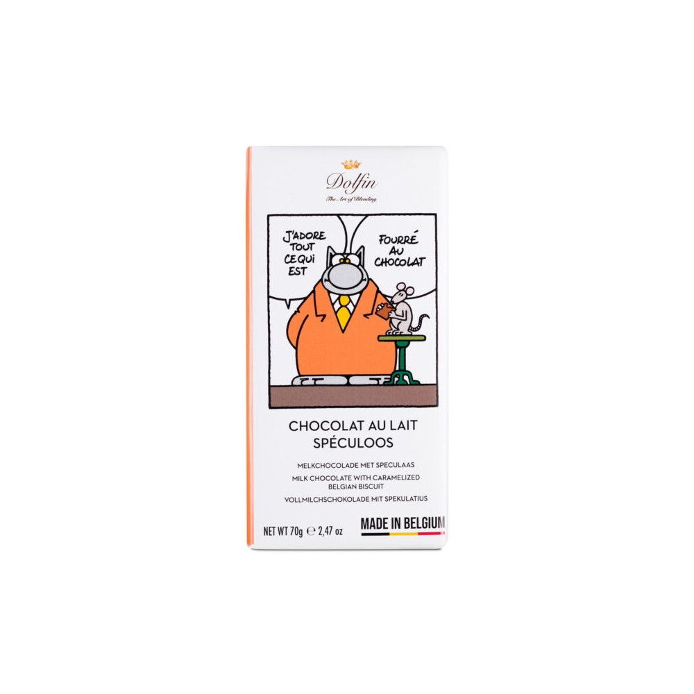 Melkchocolade met speculoos Le Chat 70g (Dolfin)