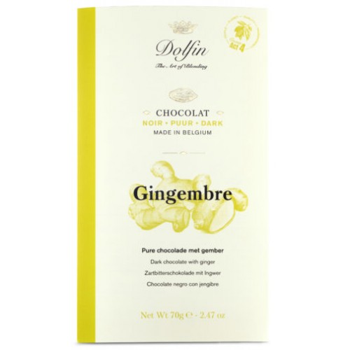 Dark chocolade met gember  70 g  (Dolfin)