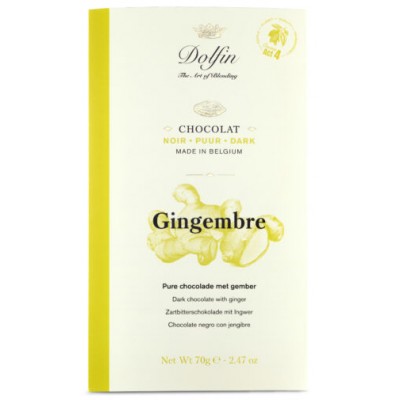 Chocolat noir au gingembre frais 70 g (Dolfin)