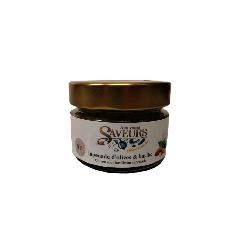 Tapenade olives et basilic 110 ml (Aux vraies saveurs)