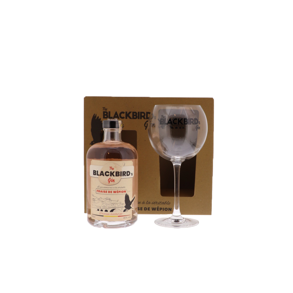 Koffer Blackbird gin 50 cl + 1 glas (Distillerie de Namur)