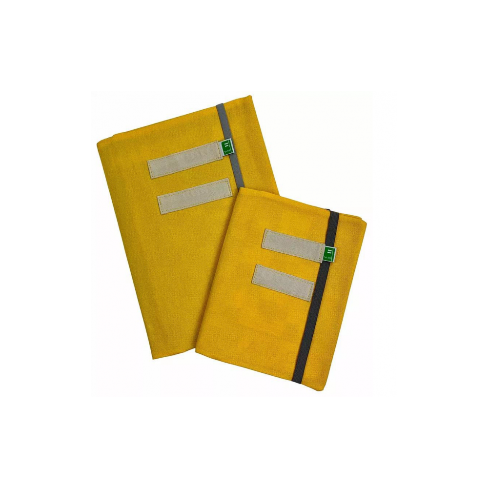 Protège cahier en tissu réutilisable - jaune uni A4 (Vlop)