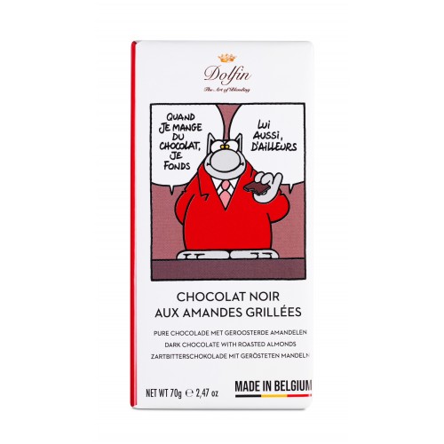 Chocolat noir amandes grillées Le chat 70 g (Dolfin)