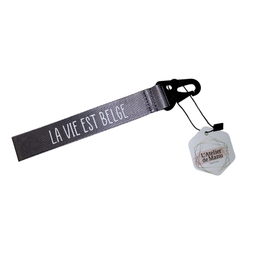 Porte-clef La vie est belge - gris (L'atelier de Manu)
