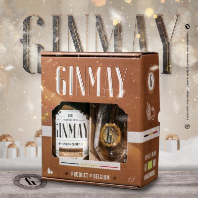 Koffer Ginmay bio 50 cl + 1 glas (Distillerie de Charleroi)