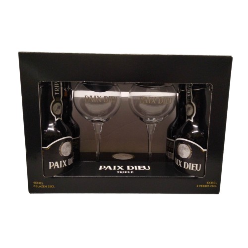 Coffret 4 bières Paix-Dieu + 2 verres (Brasserie Caulier)