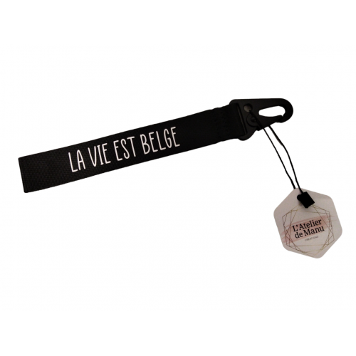 Porte-clef La vie est belge - noir (L'atelier de Manu)
