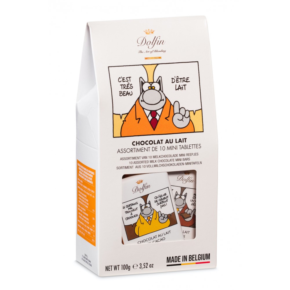 Assortiment Le Chat de 10 mini tablettes au chocolat au lait 100 g (Dolfin)