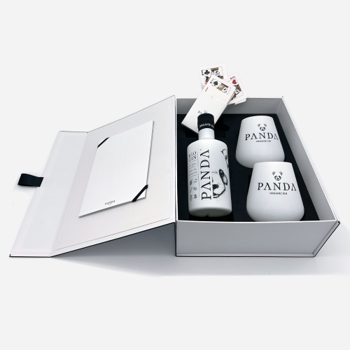 Giftbox Gin Panda  50 cl + 2 verres + 1 cartes à jouer + 1 carnet cocktail