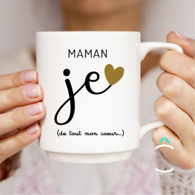 Mug "Maman je t'aime (de tout mon coeur)" (Meli Melo)