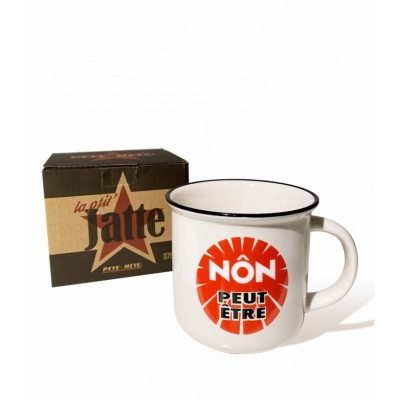 "Non peut-être" vintage keramische mug (peye en meye)