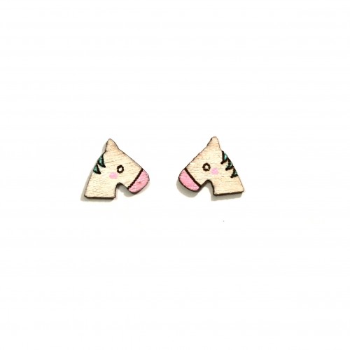 Boucles d'oreilles perceuse "Cheval blanc" (Elysta)