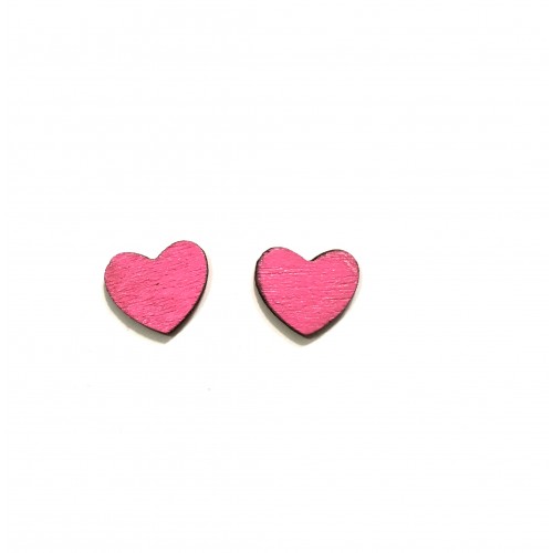 Boucles d'oreilles CLIP "Coeur rose foncé" (Elysta)