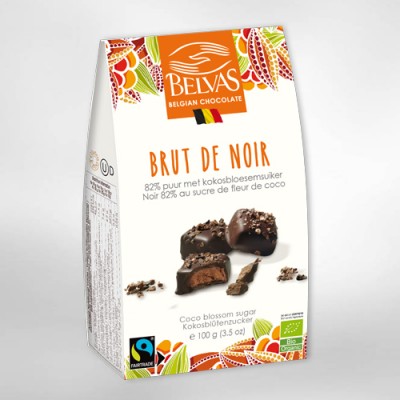 Brut de noir 82%  bio & Fairtrade 100 g (Belvas)