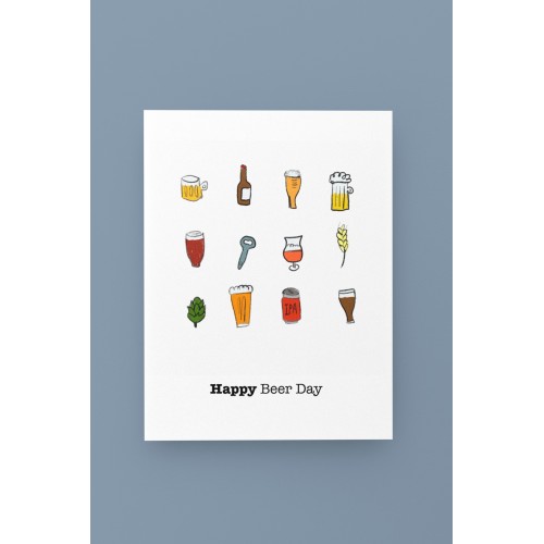 Ansichtkaart "Happy Beer Day" (Belge 1 fois)