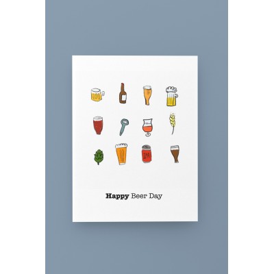 Ansichtkaart "Happy Beer Day" (Belge 1 fois)