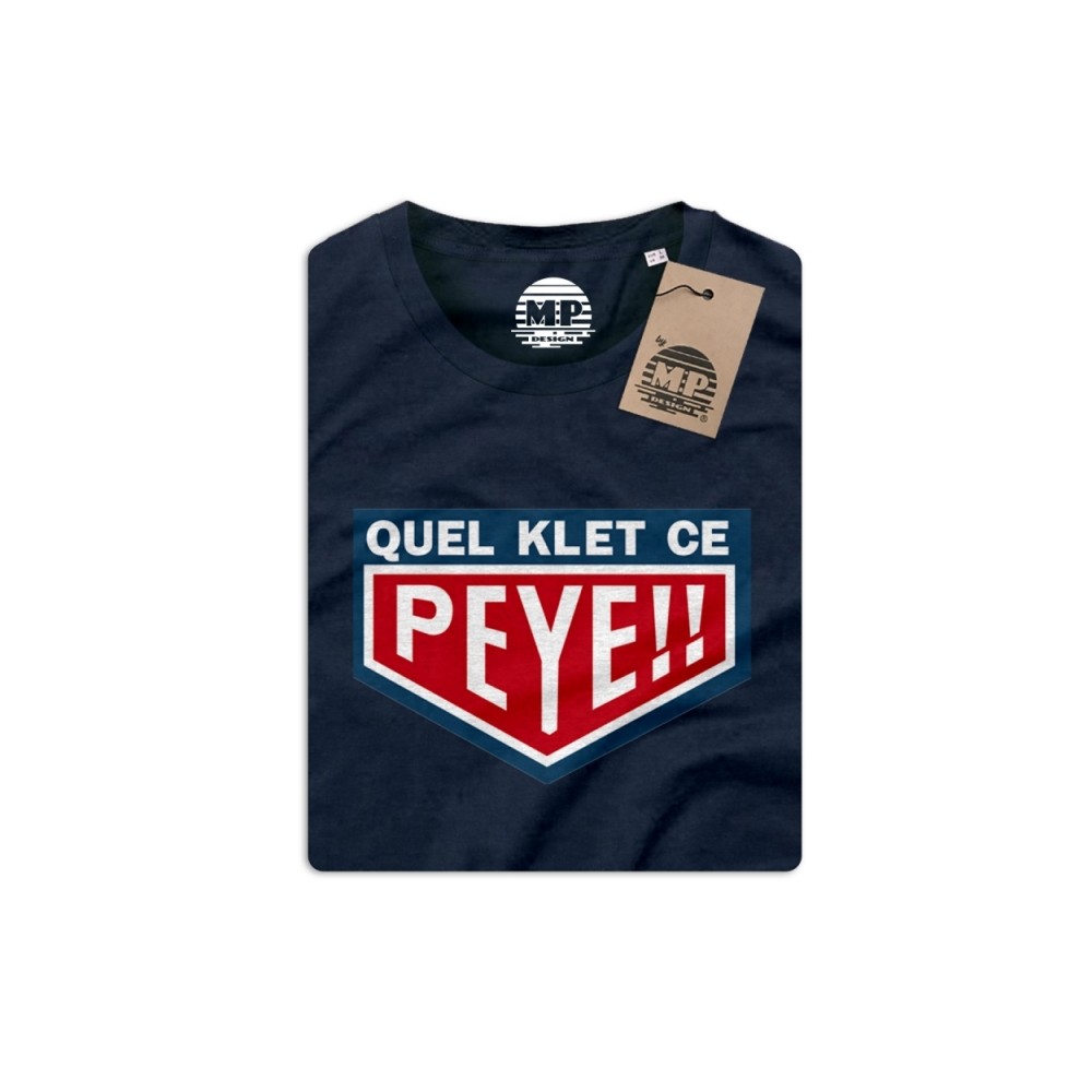 Tshirt kort mouw "Quel klet cet peye!!" blauw-XL men (Peye et meye)